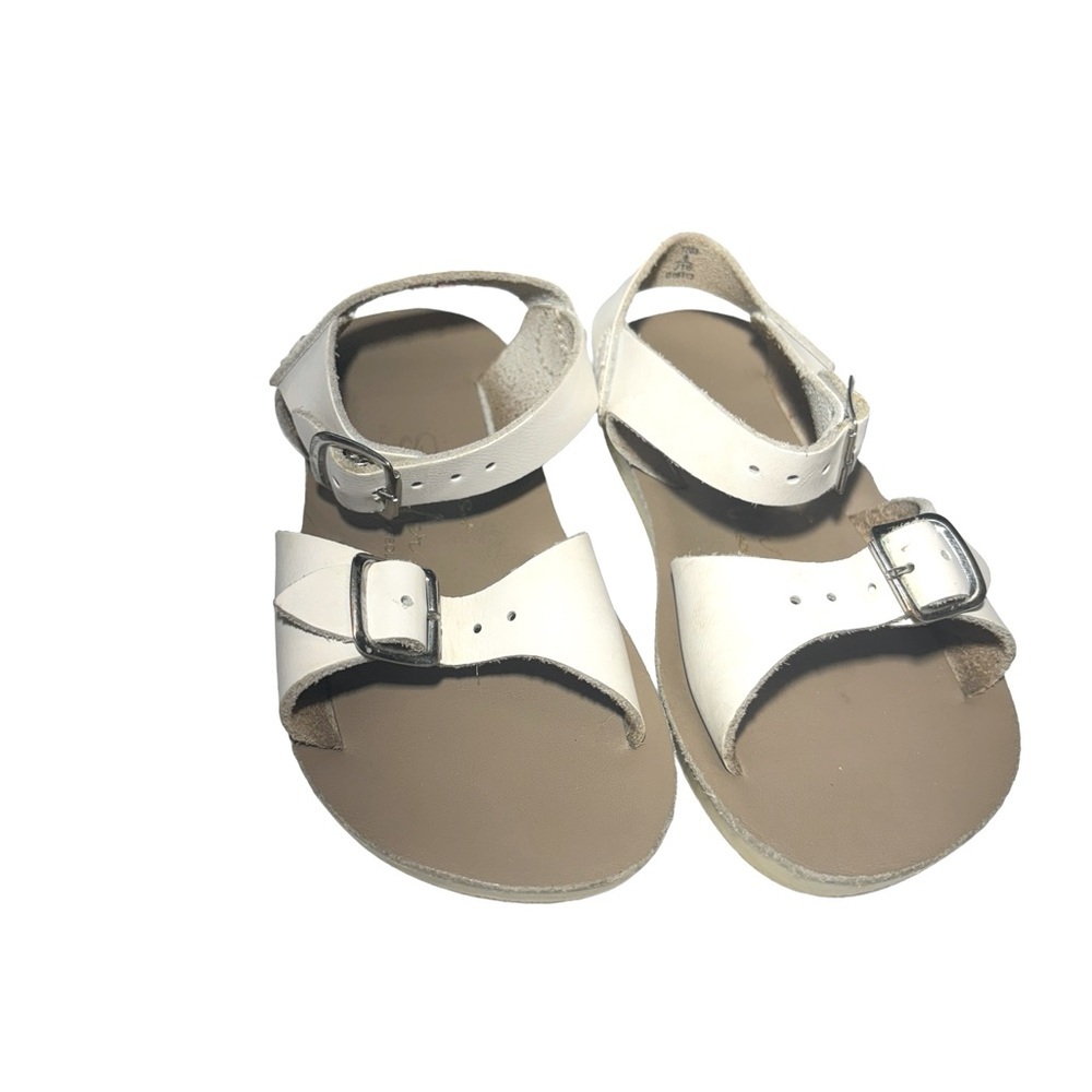 Sun-San Surfer Saltwater Sandal WHITE Toddler 8 Leather